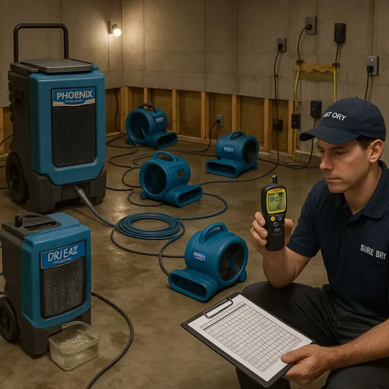 Structural Drying and Dehumidification process in Lyons, NY